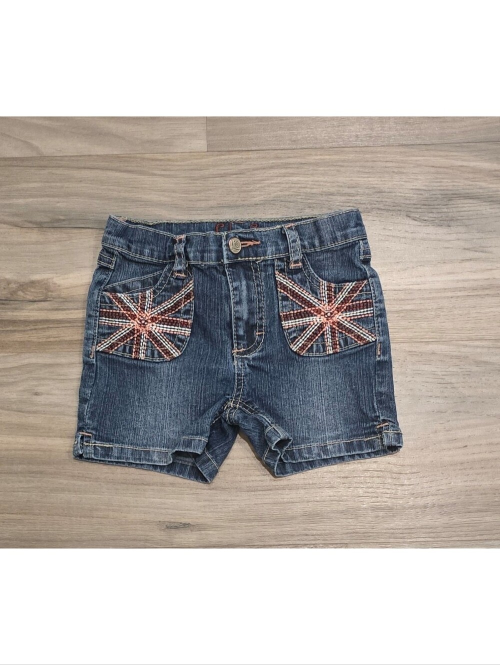 Lulu Luv Girls Denim Shorts Size 5 Studded Pocket Jean Shorts Cute Casual